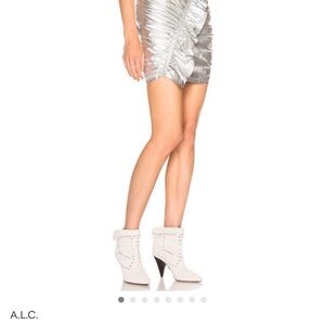 A.L.C. Silver Lamb Leather Jupiter Mini Skirt
